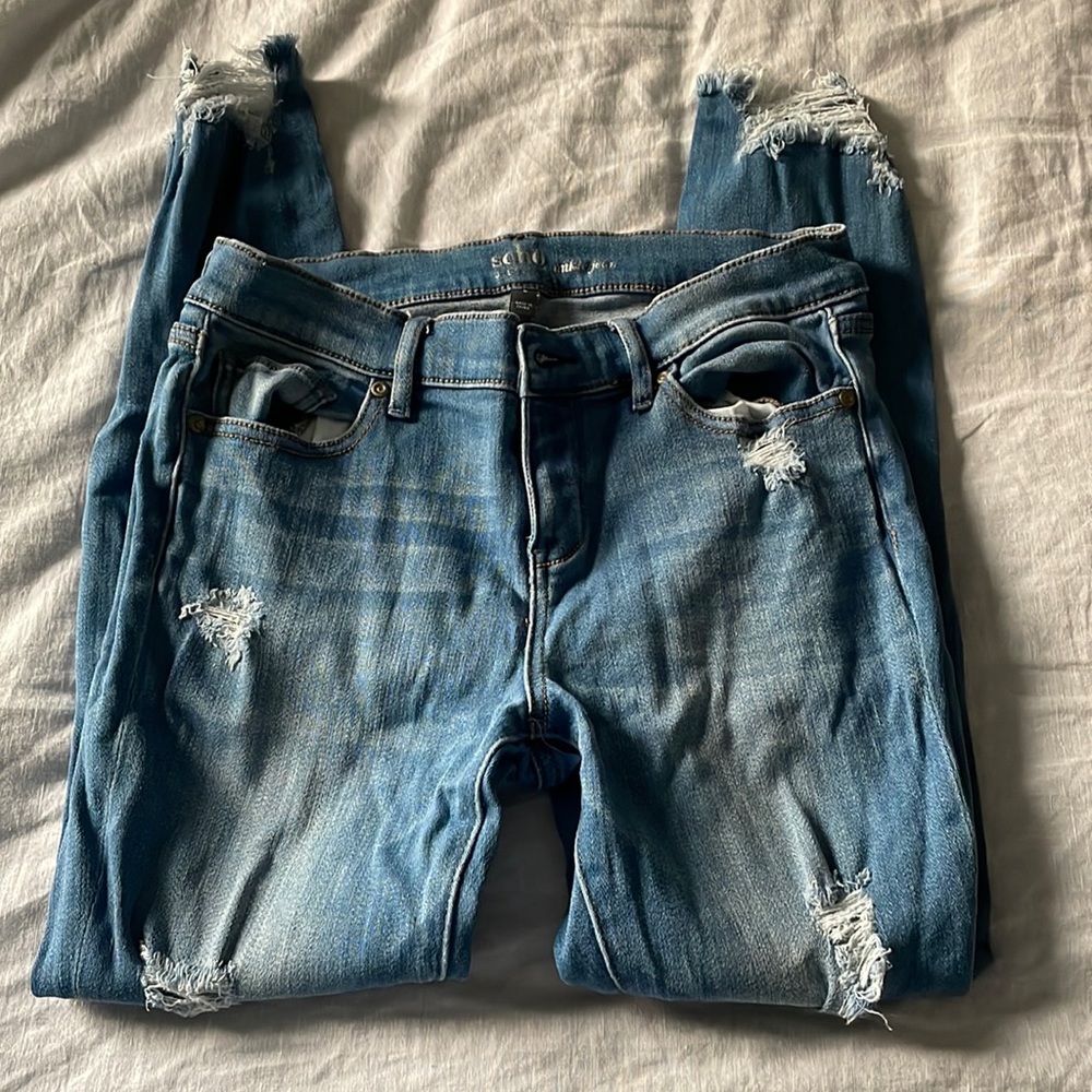 Ripped Ankle Jeans